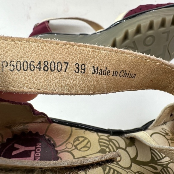 Fly London Ydel Platform Wedge Sandals Women's 39 Burgundy Ankle Strap Heels - Picture 13 of 13